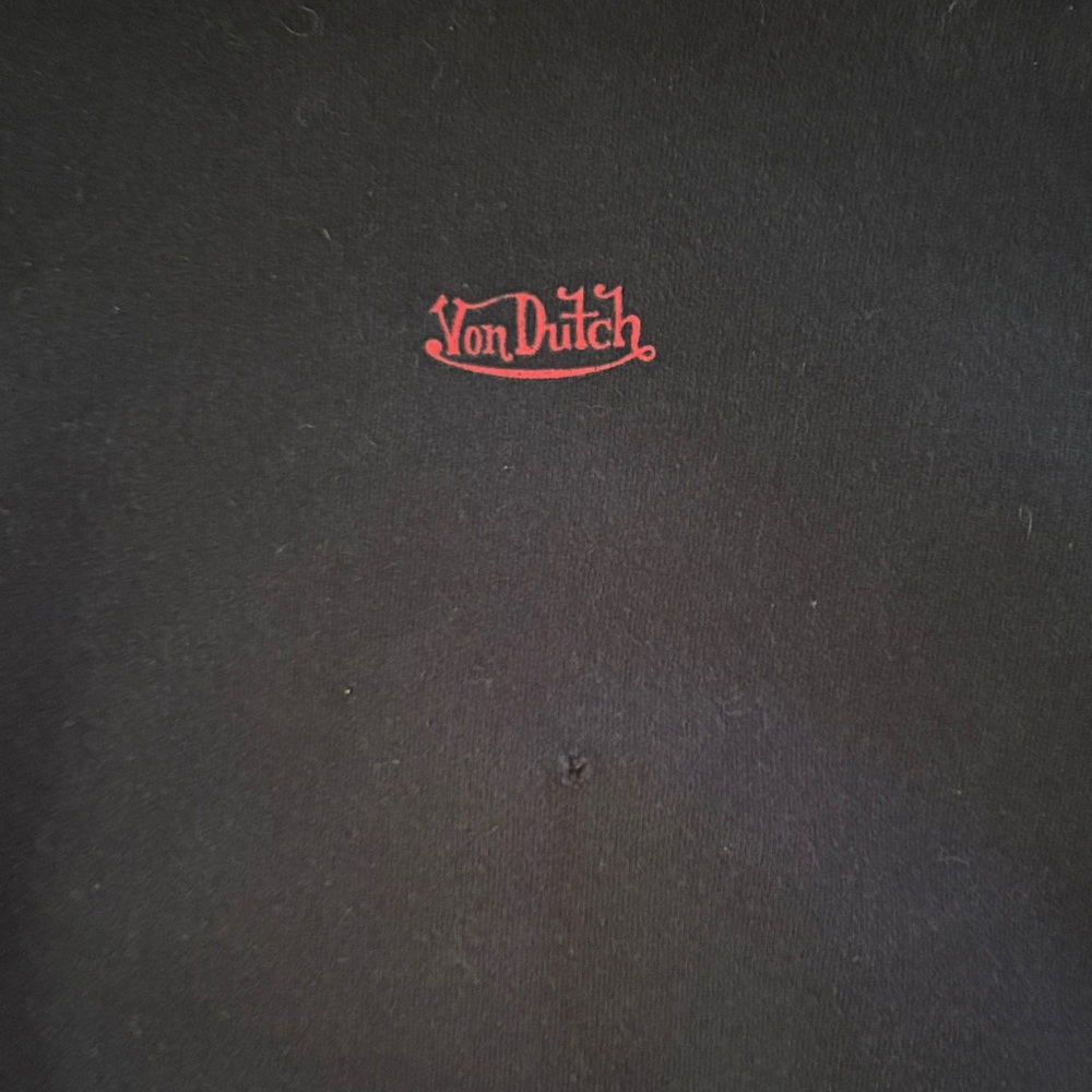 Von Dutch Black Tee with Red and Yellow Design